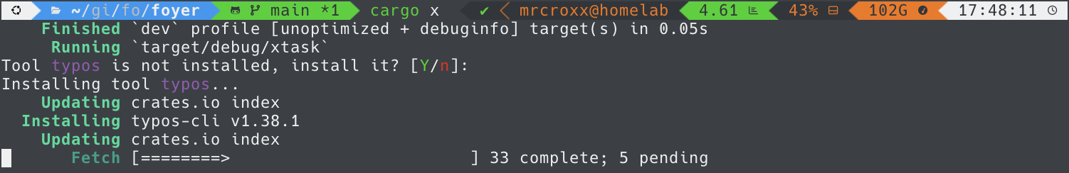 Foyer - cargo x command-line tool