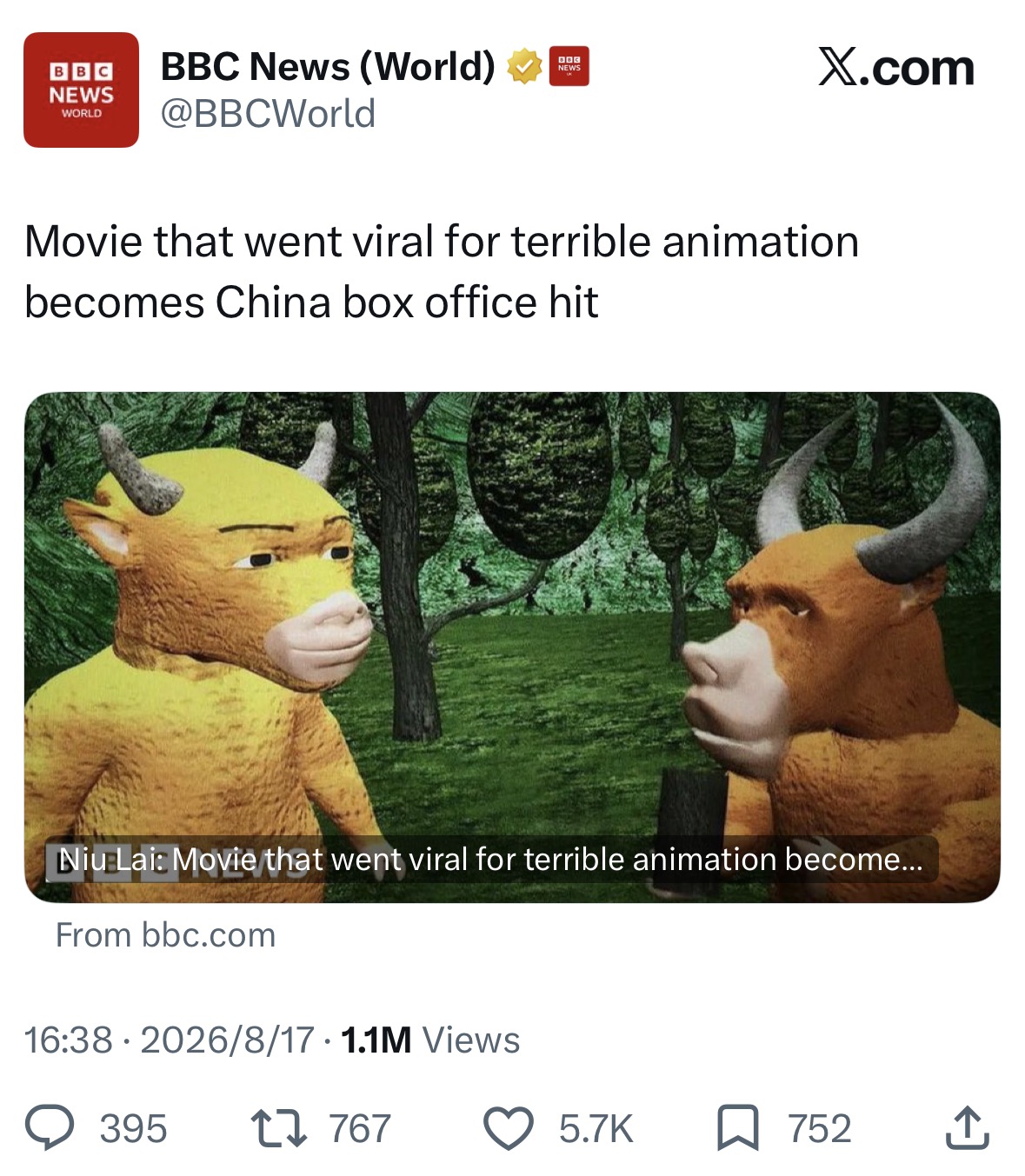 BBC News on Niu Lai